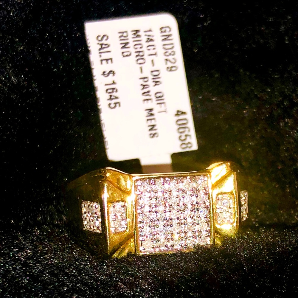 10k solid gold REAL Diamond mens ring Custom made